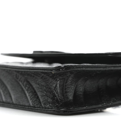 Balenciaga Shiny Goatskin Logo Embossed Monochrome BB Wallet On Chain Black 9 of 9