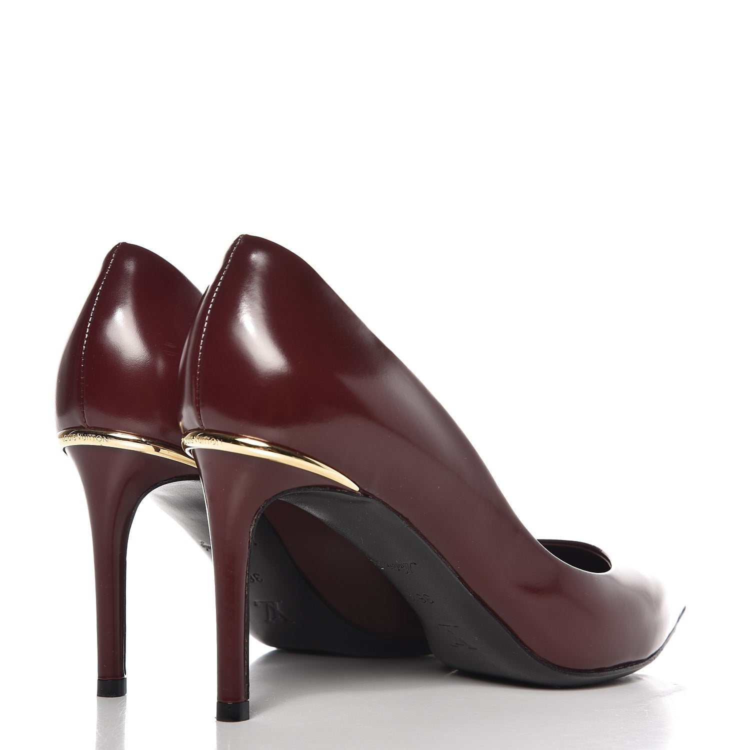 Louis Vuitton Glazed Calfskin Eyeline Pumps 36.5 Bordeaux 4 of 8