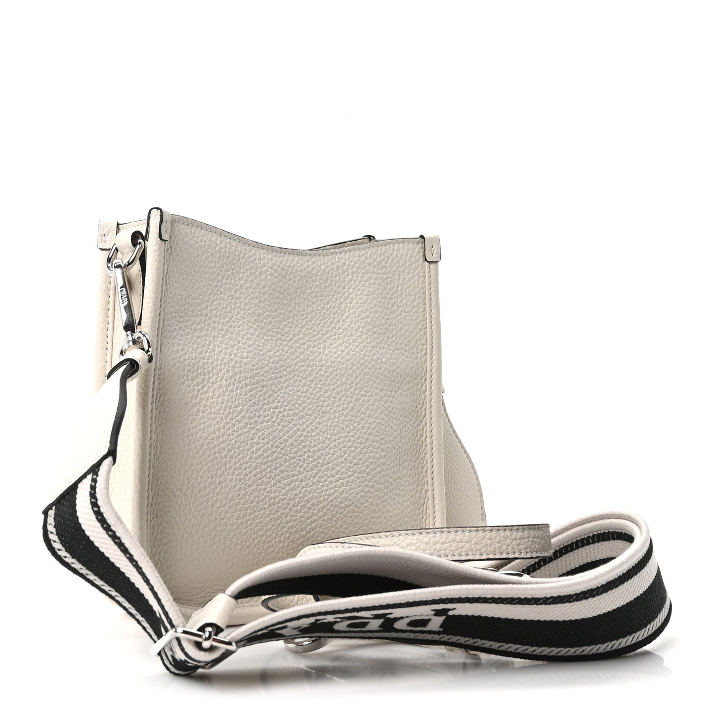 Vitello Daino Soft Mini Hobo Messenger Bag White