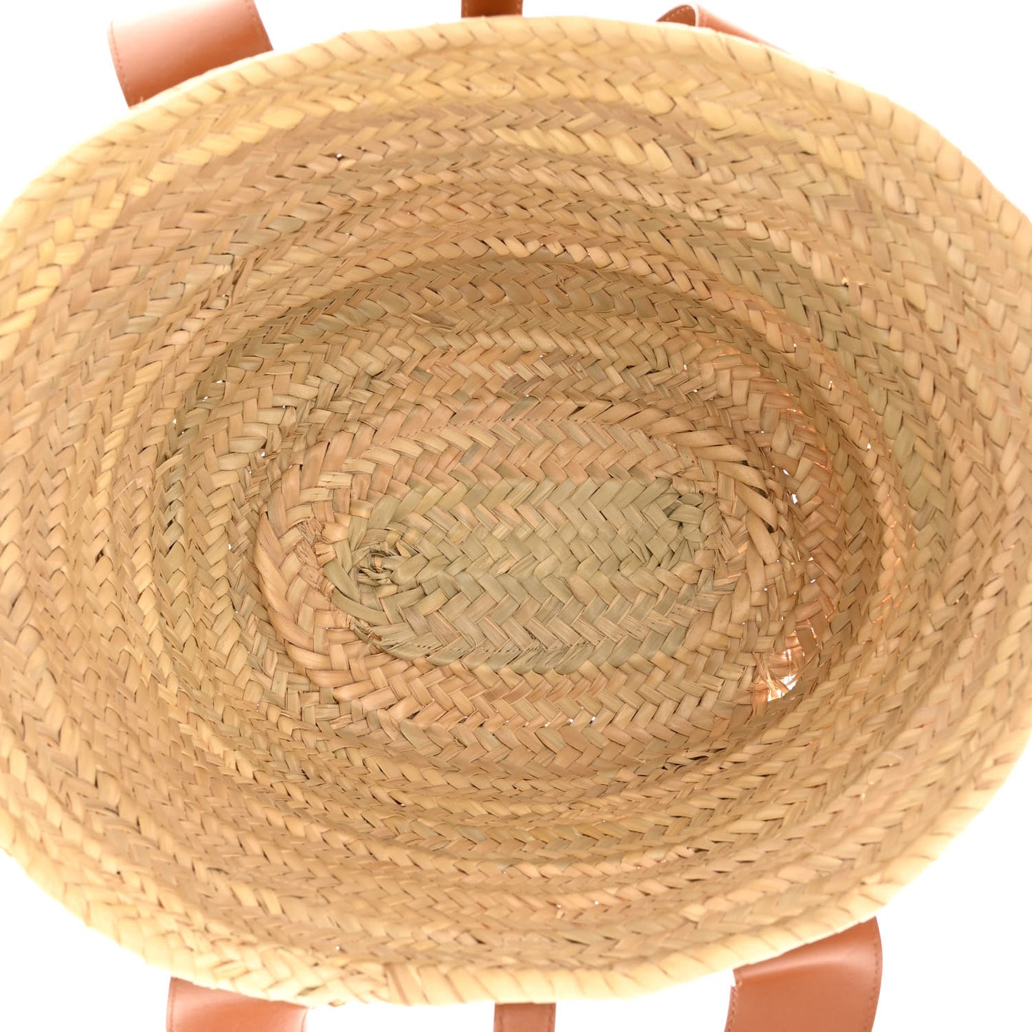 Raffia Smooth Calfskin Medium Sense Basket Caramel