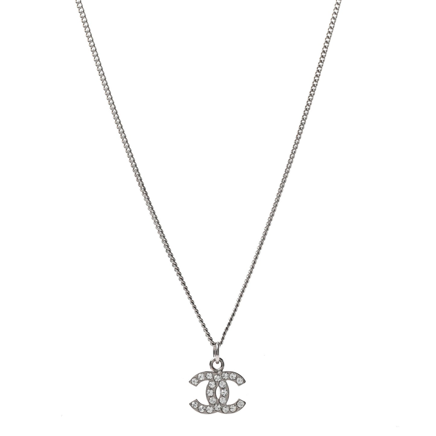 Crystal Timeless CC Necklace Silver