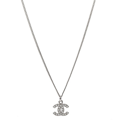 Chanel Crystal Timeless CC Necklace Silver 1 of 5