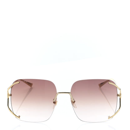 Gucci Metal Oversized Sunglasses GG0646S Gold Brown 2 of 9