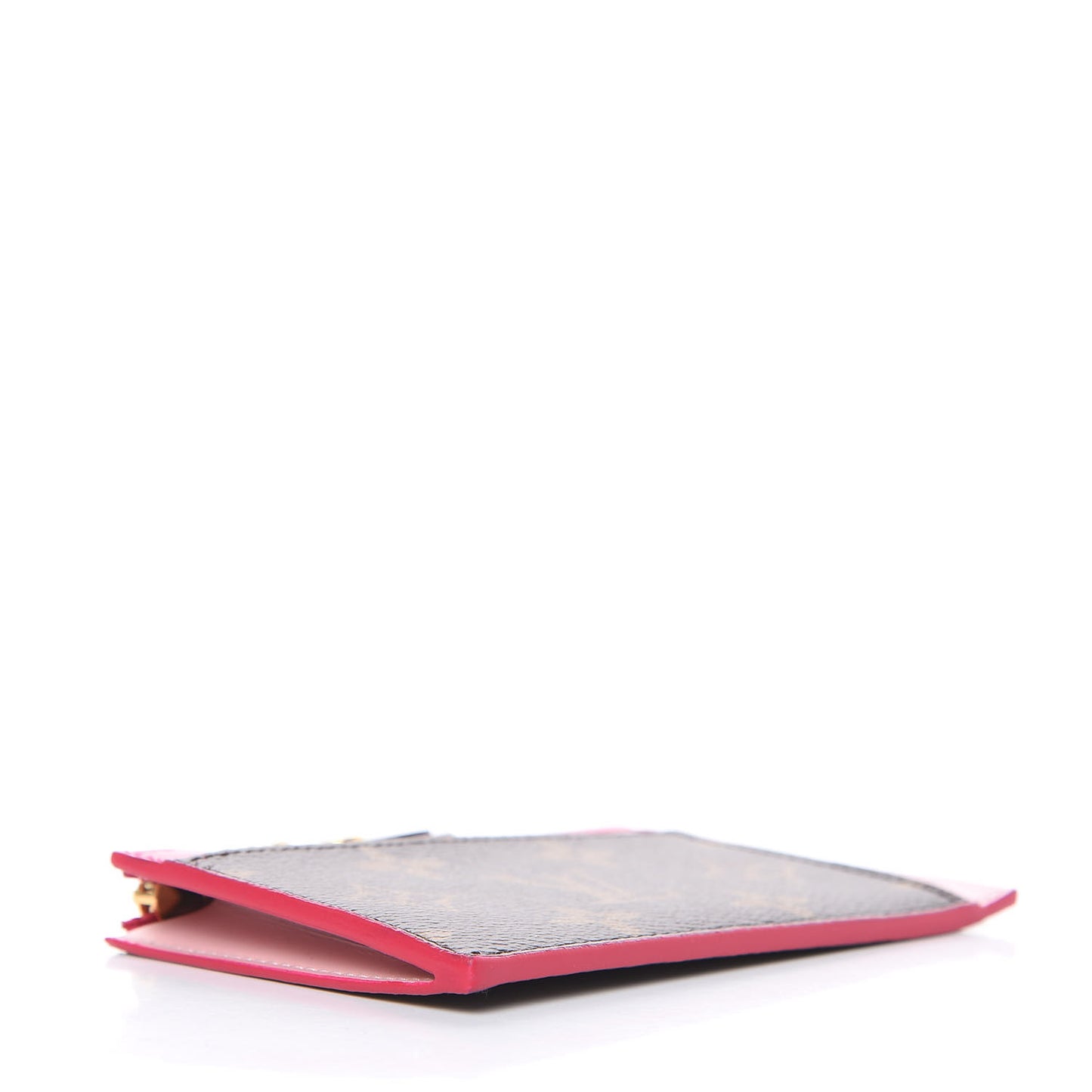 Monogram Blooming Flowers Zipped Card Holder Hot Pink Rose Ballerine