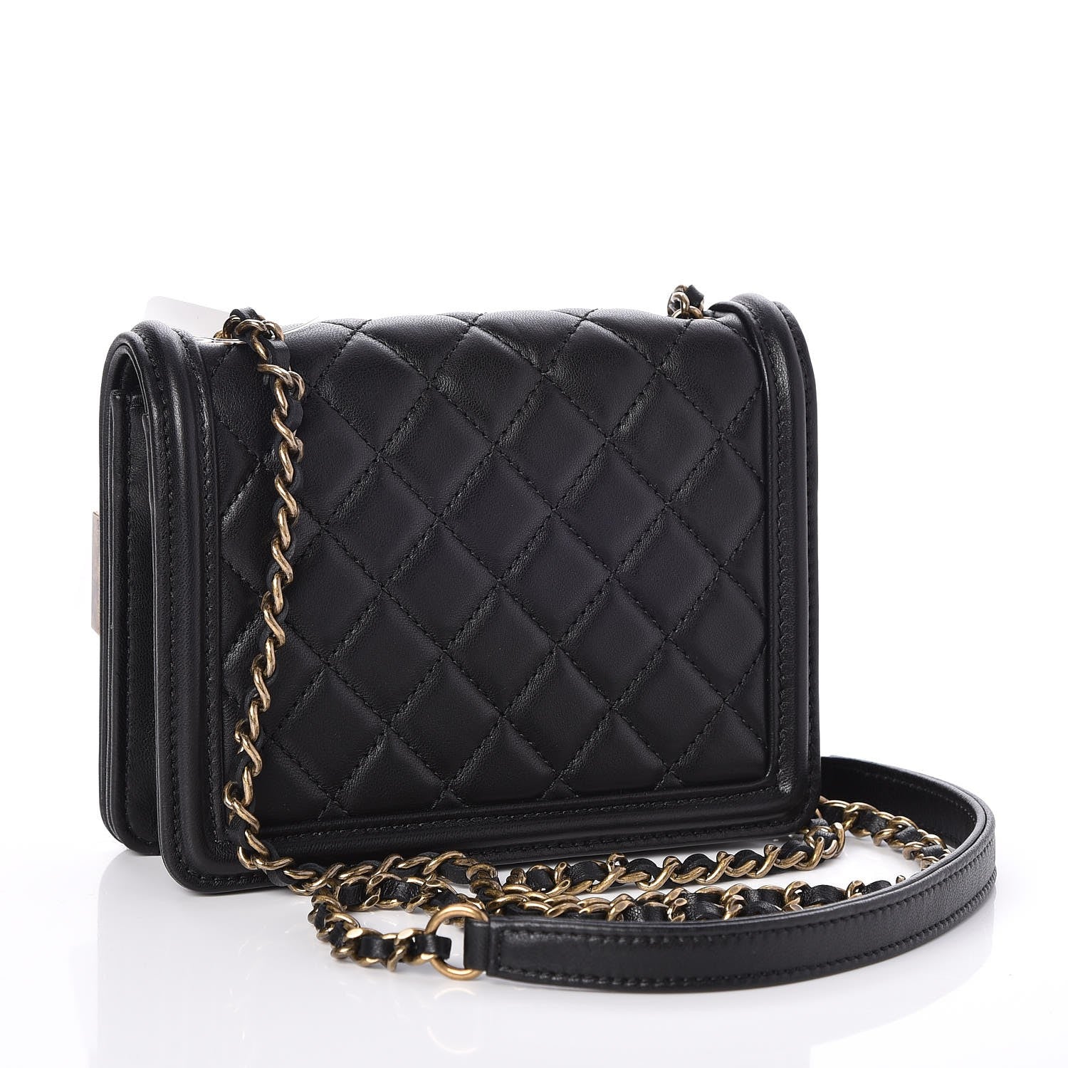 Chanel Lambskin Quilted Boy Brick Studded Flap Black 3 of 8