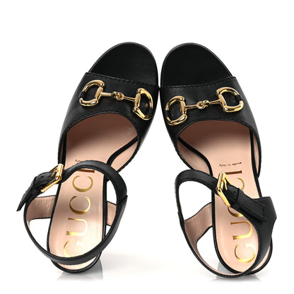 Gucci Nappa Charlotte Horsebit 40/135mm Platform Sandals 40 Black 2 of 13