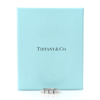 Tiffany 18K White Gold Diamond T Line Band Ring 49 5 6 of 6