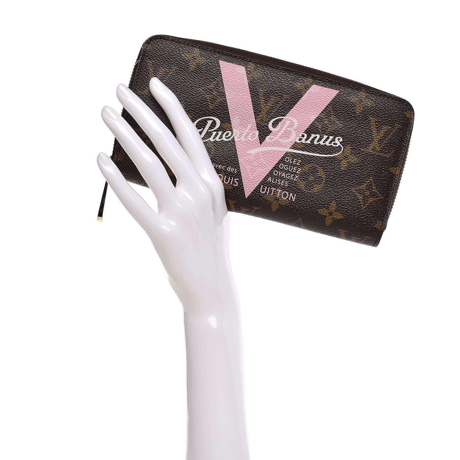 Louis Vuitton Monogram Puerto Banus V Zippy Wallet Rose Ballerine 2 of 10