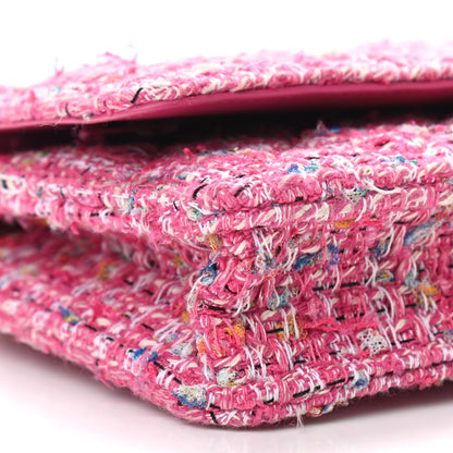 Chanel Tweed Quilted Wallet On Chain WOC Pink Blue White 9 of 11