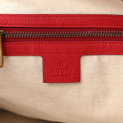 Gucci Grained Calfskin Logo Half Moon Hobo Red 6 of 10