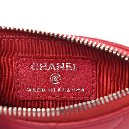 Chanel Lambskin Quilted Key Holder Case Dark Pink 5 of 10