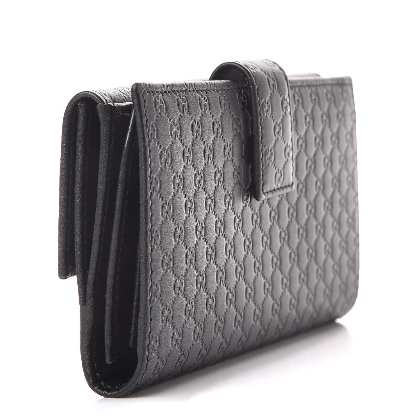 Microguccissima Continental Flap Wallet Black