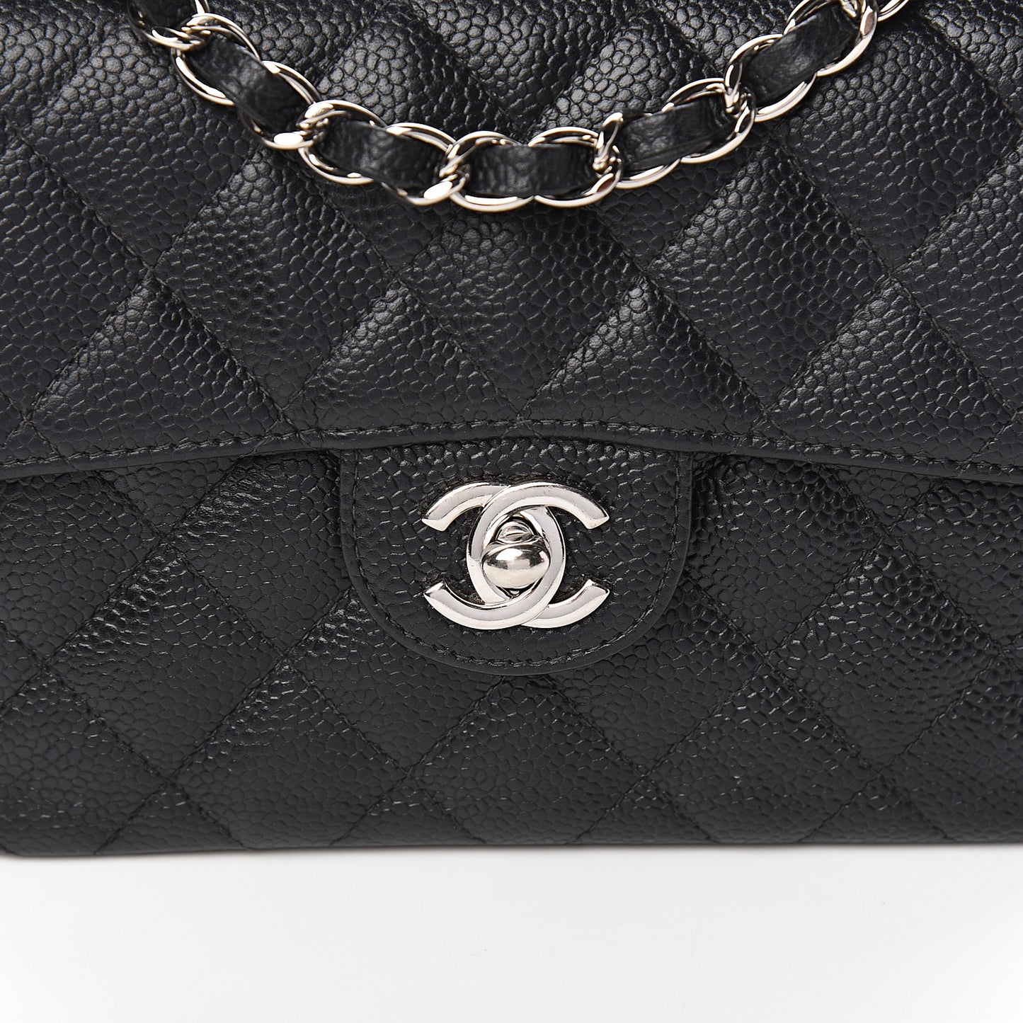 Caviar Quilted Mini Square Flap Black