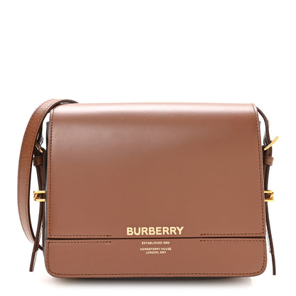 Burberry Smooth Calfskin Two Tone Small Grace Bag Malt Brown Black 2 of 21
