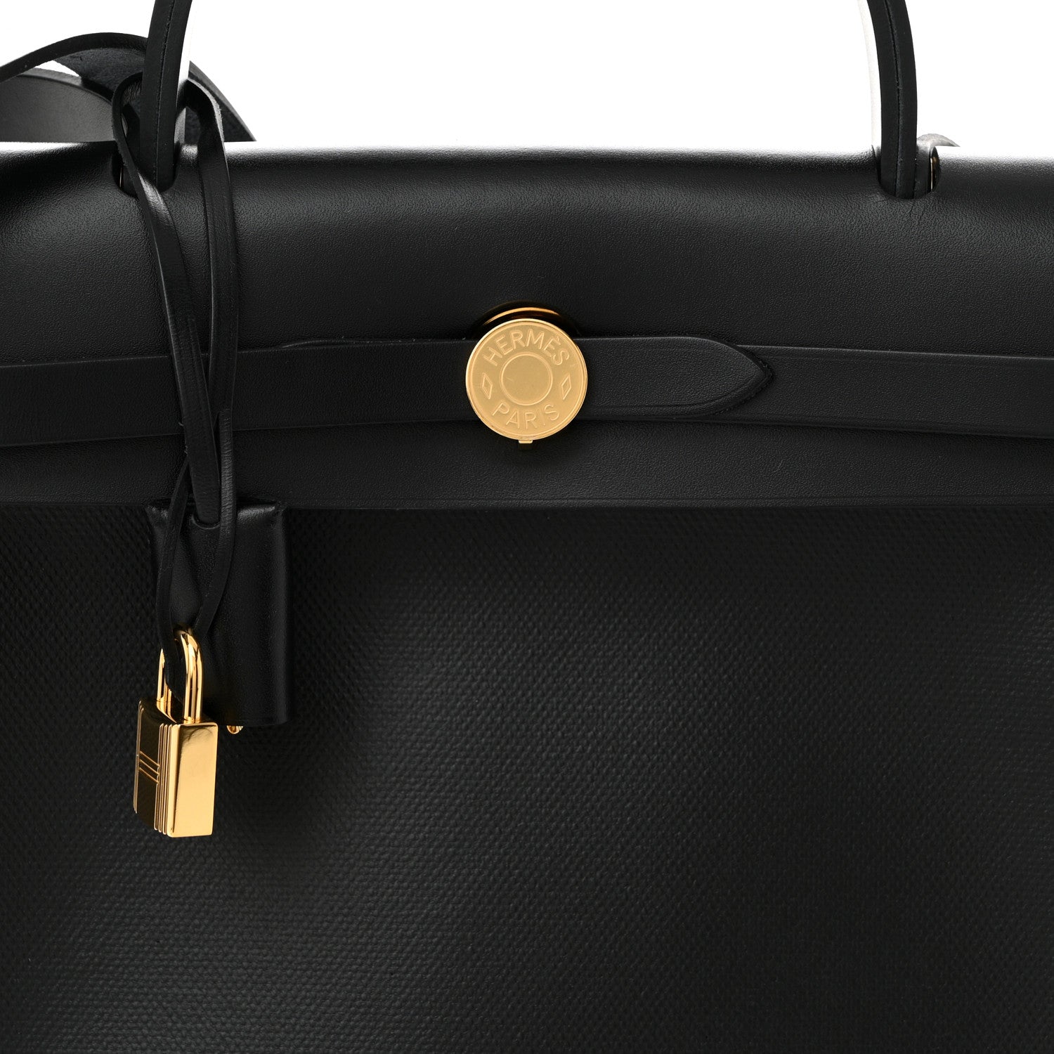 Hermes Toile H Berline Vache Hunter Herbag Zip PM 31 Black Ecru 9 of 12