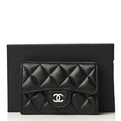 Chanel Lambskin Quilted Flap Card Holder Wallet Black 18 of 18