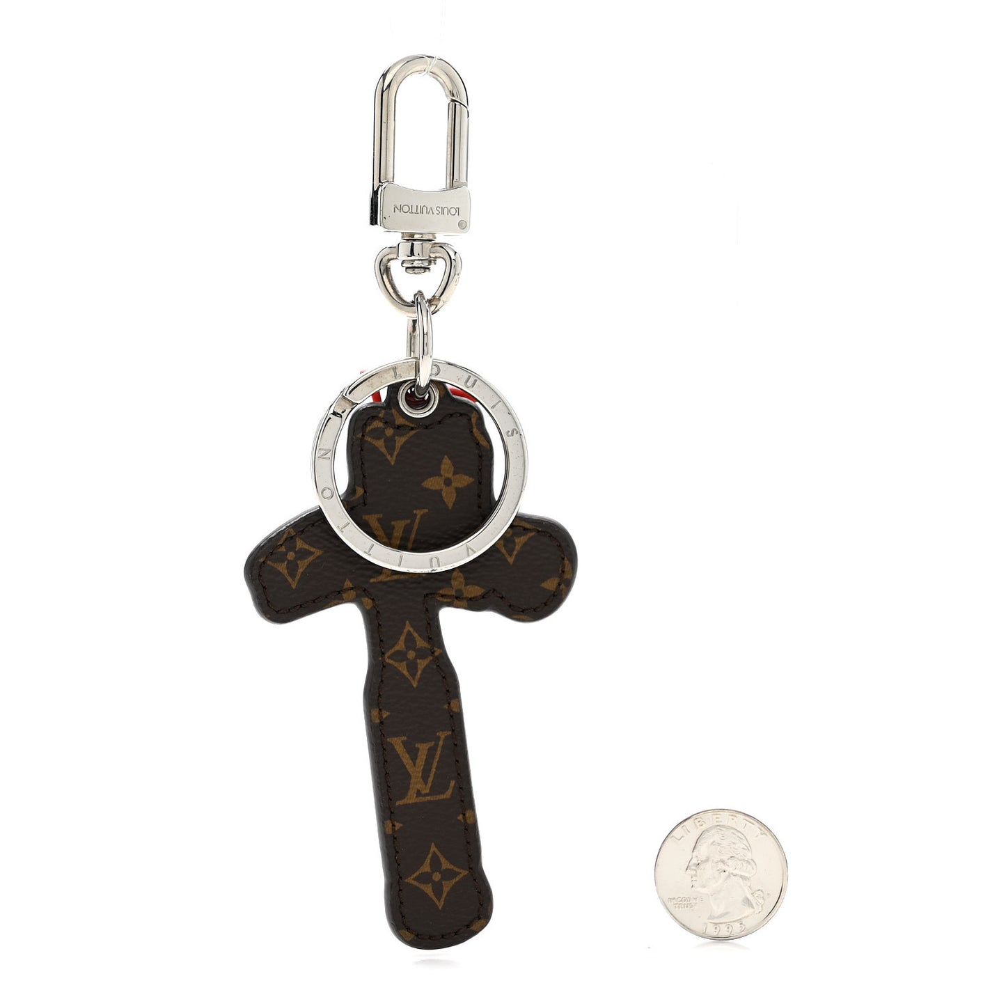 Calfskin Monogram Hammer Bag Charm Key Holder