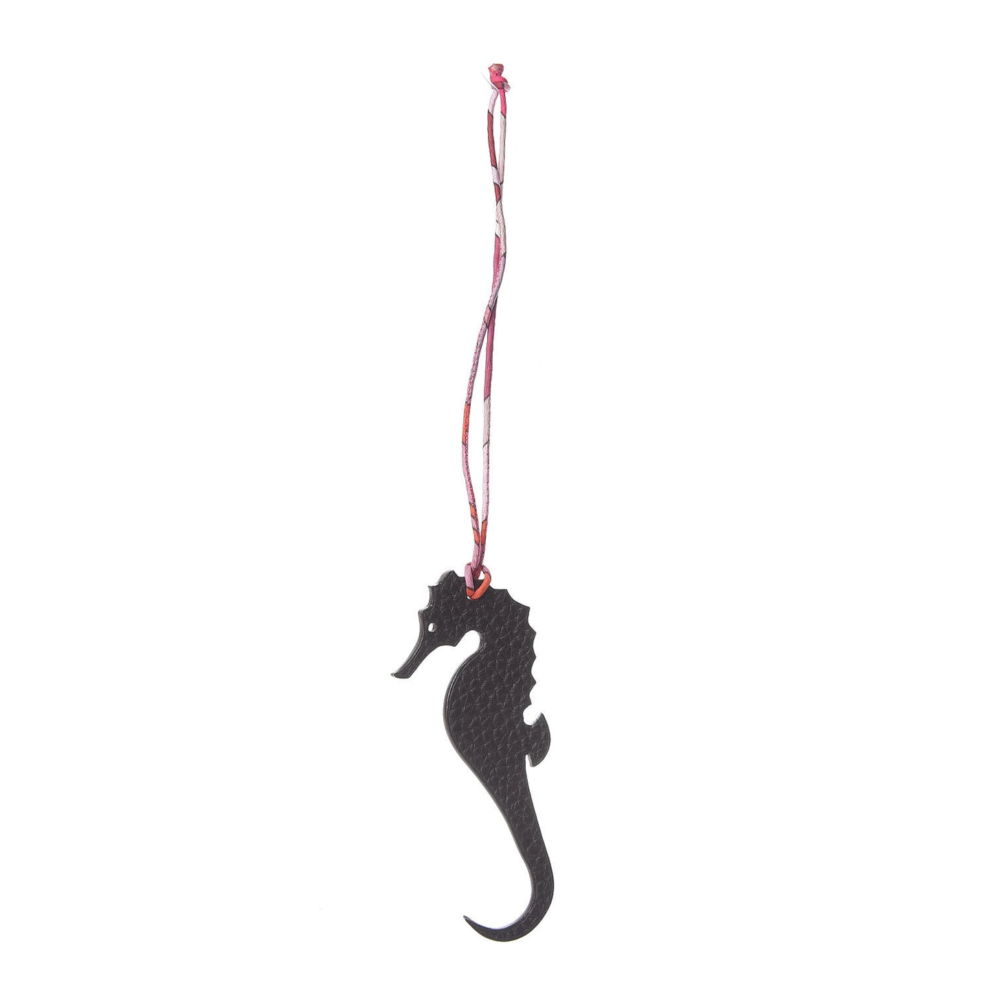 Togo Epsom Petit H Seahorse Bag Charm Chocolate Bleu Electrique