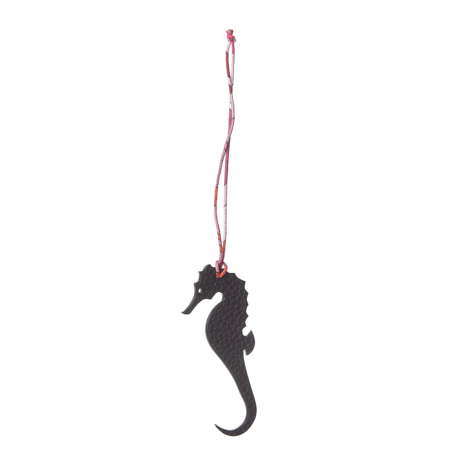 Hermes Togo Epsom Petit H Seahorse Bag Charm Chocolate Bleu Electrique 1 of 4