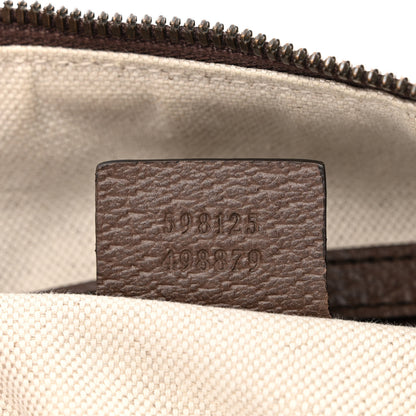 Gucci GG Supreme Monogram Textured Dollar Calfskin Web Small Ophidia Half Moon Hobo Beige Ebony New Acero 7 of 13