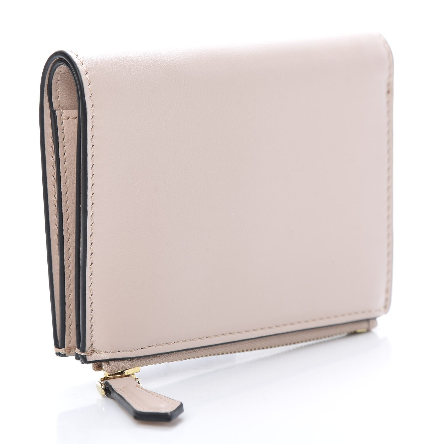 Fendi Vitello Fluffy Logo Medium Wallet Rosa Quarzo Black 3 of 8