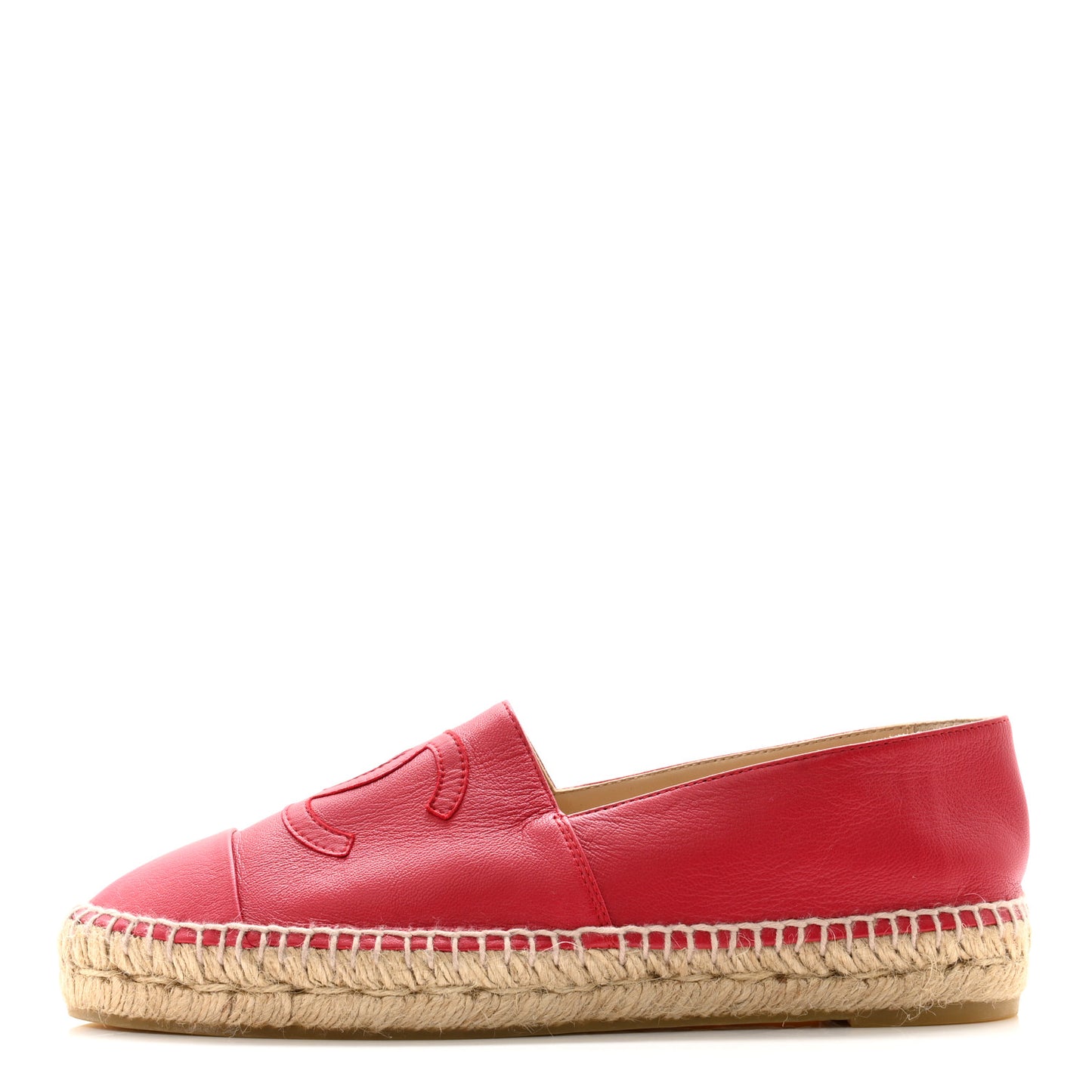 Lambskin CC Espadrilles 39 Red