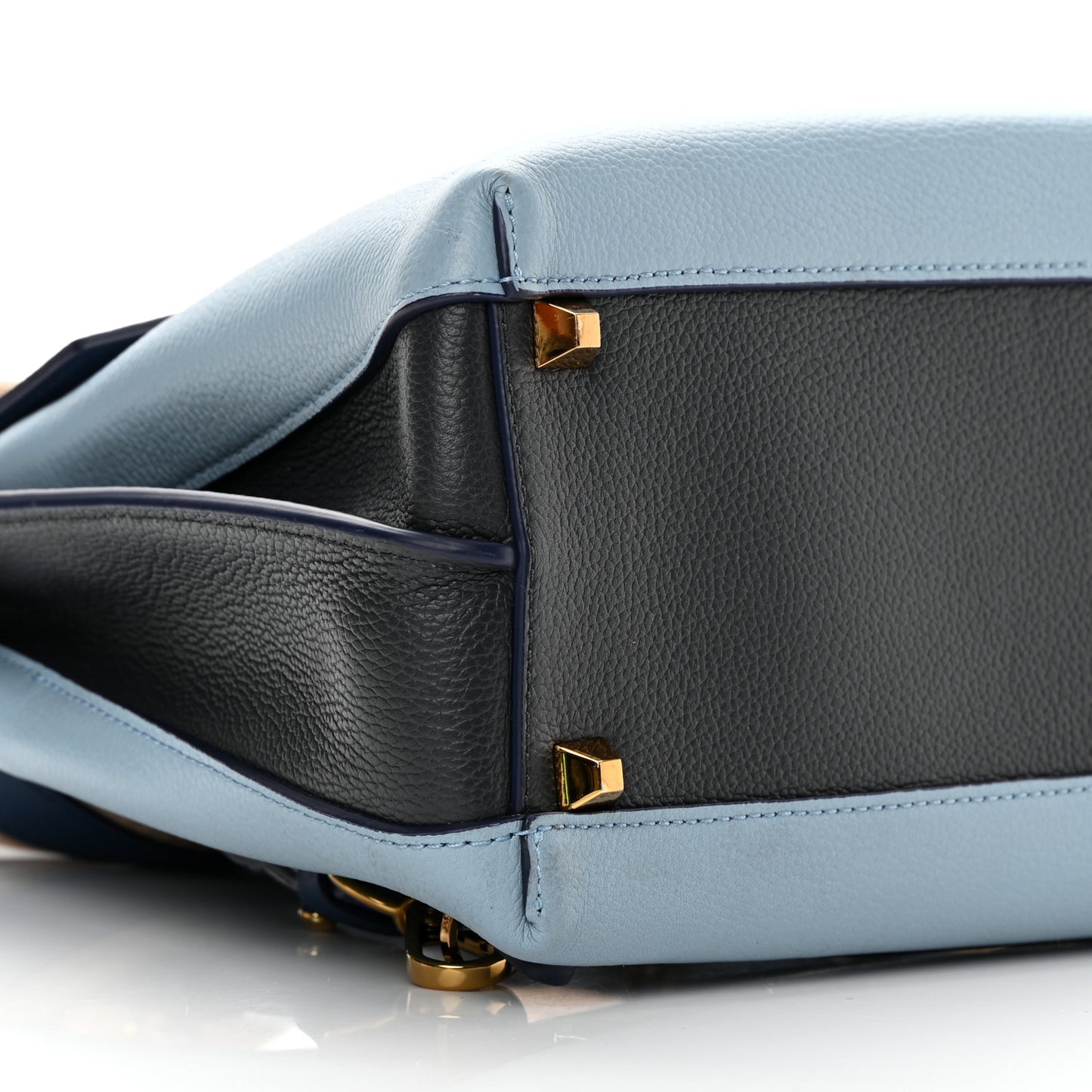 Grained Calfskin Large Milla Convertible Backpack Navy Multicolor