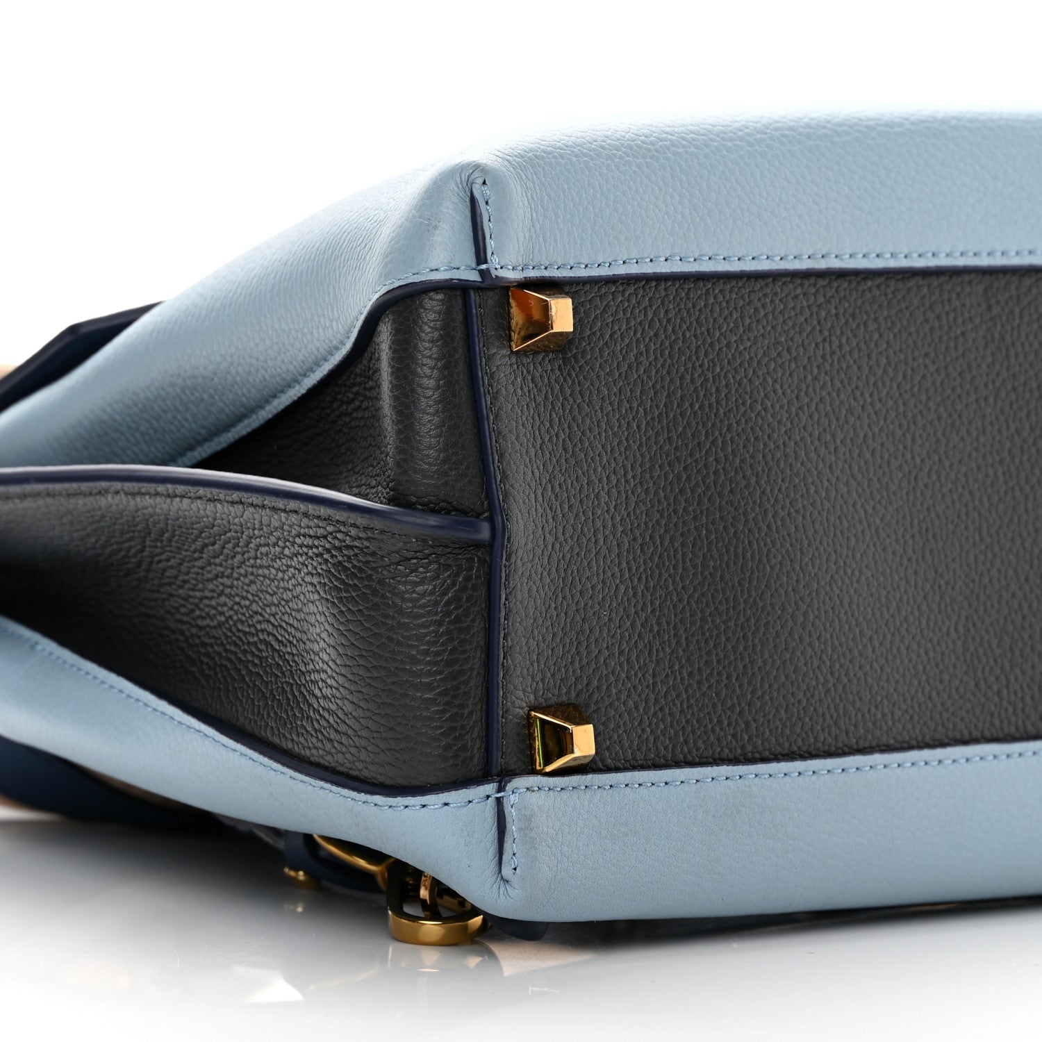 MCM Grained Calfskin Large Milla Convertible Backpack Navy Multicolor 9 of 15