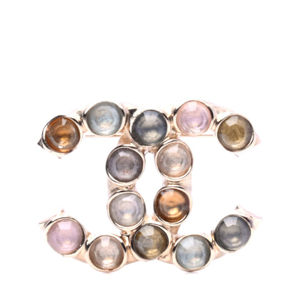 Chanel Poured Glass CC Brooch Gold Multicolor 1 of 4