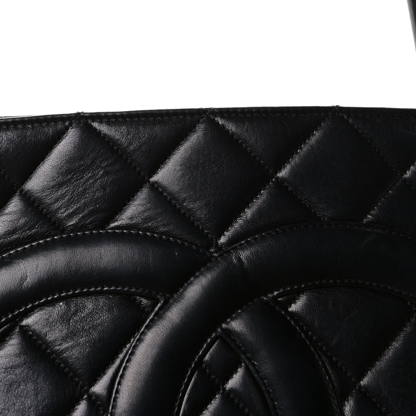 Lambskin Quilted Medallion Tote Black