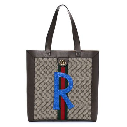 Gucci GG Supreme Monogram Web Large DIY Ophidia Vertical Shopping Tote Brown 2 of 12