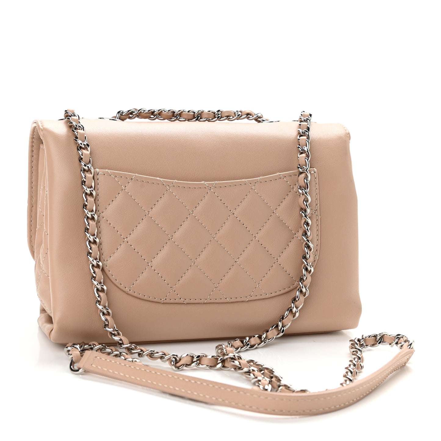 Calfskin Mini Tramezzo Flap Beige