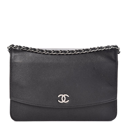 Chanel Caviar Sevruga Wallet On Chain WOC Black 1 of 15