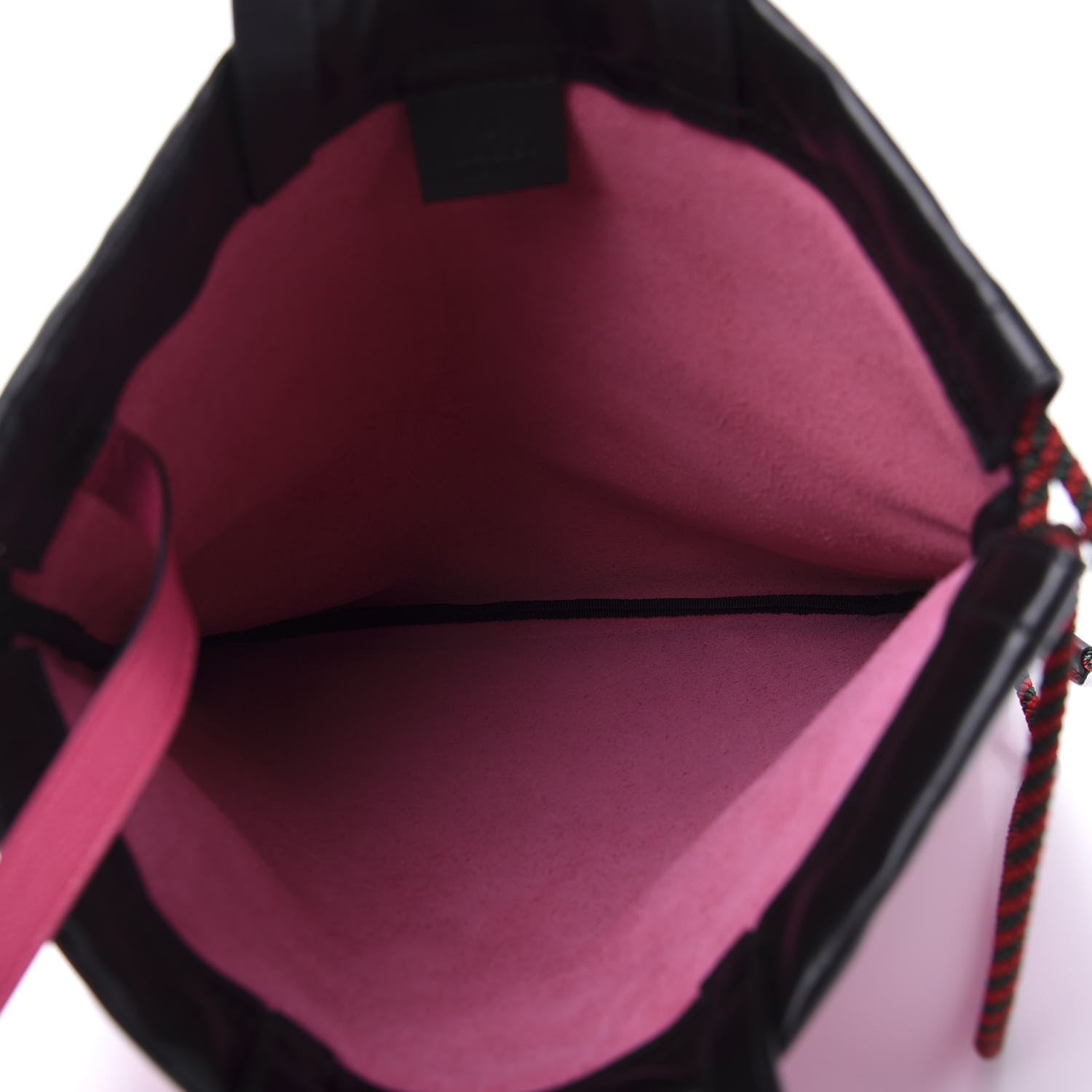 Gucci Grained Calfskin Logo Drawstring Backpack Box Pink Green Black 5 of 11
