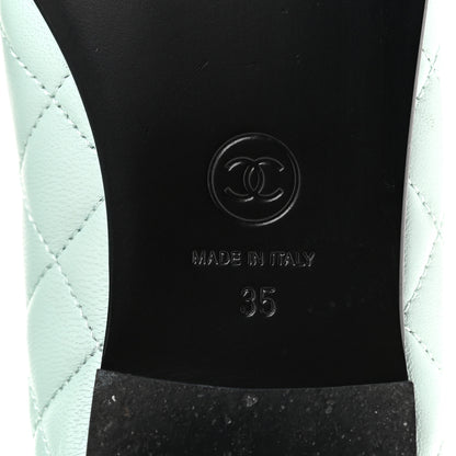 Chanel Lambskin Quilted CC Cap Toe Ballerina Flats 35 Light Blue Black 7 of 10