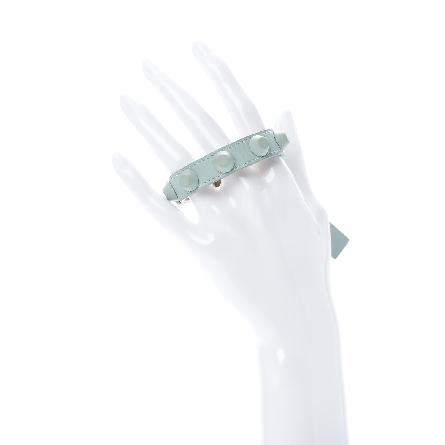 Balenciaga Matte Goatskin Rubber Covered Classic Hardware M Bracelet Bleu Layette 2 of 5