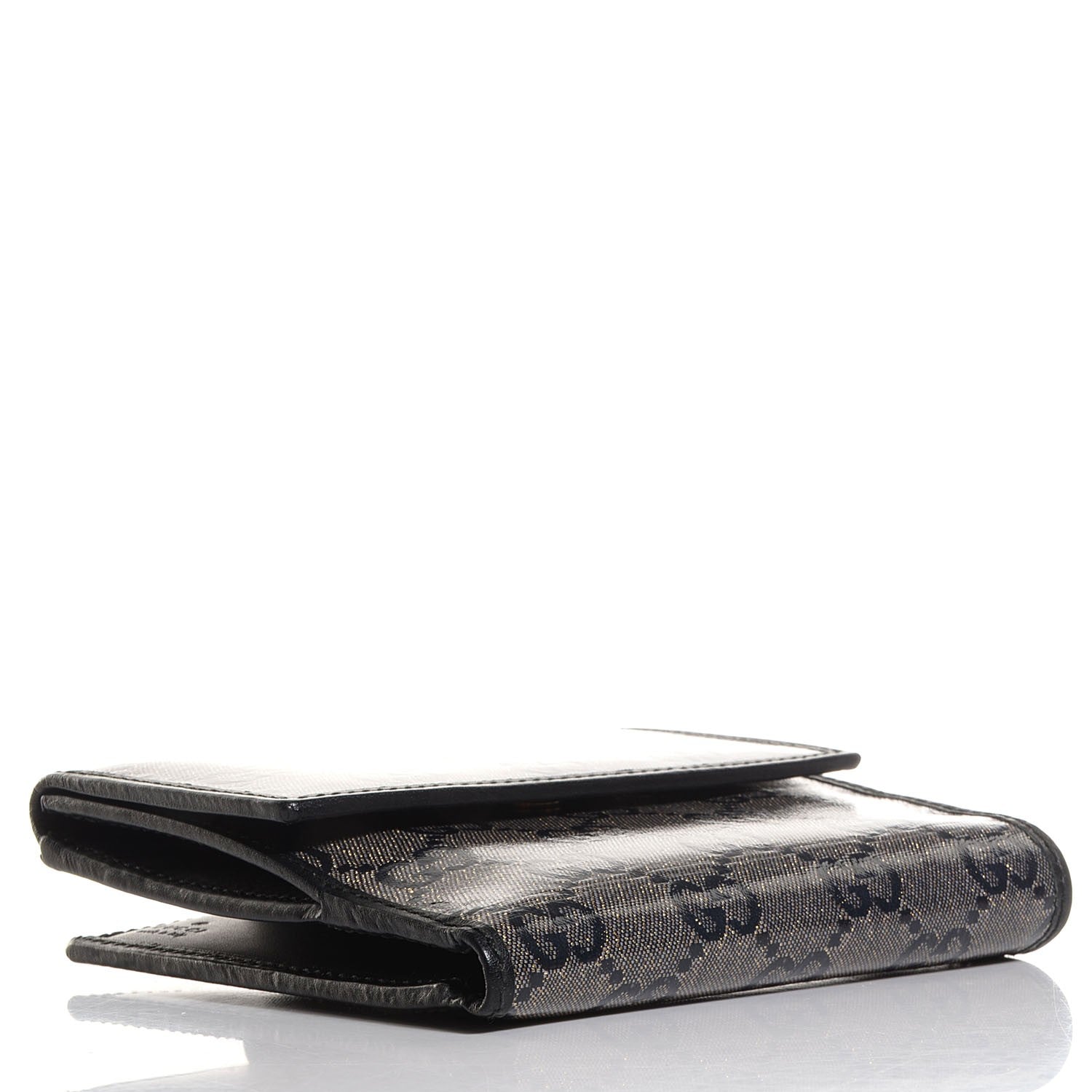 Gucci Crystal Monogram Icon Bar French Flap Wallet Navy 4 of 8