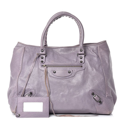 Balenciaga Agneau Classic Hardware Large Sunday Tote Glycine 1 of 17