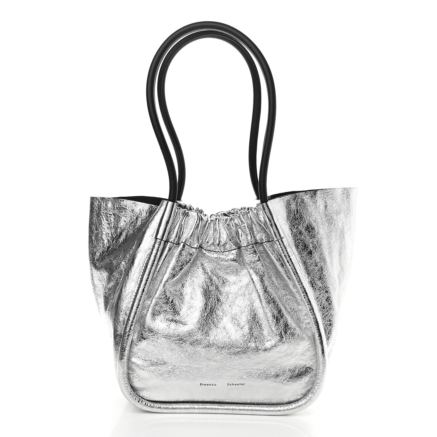 Proenza Schouler Metallic Calfskin Large Ruched Tote Silver 2 of 9