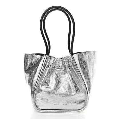 Proenza Schouler Metallic Calfskin Large Ruched Tote Silver 2 of 9