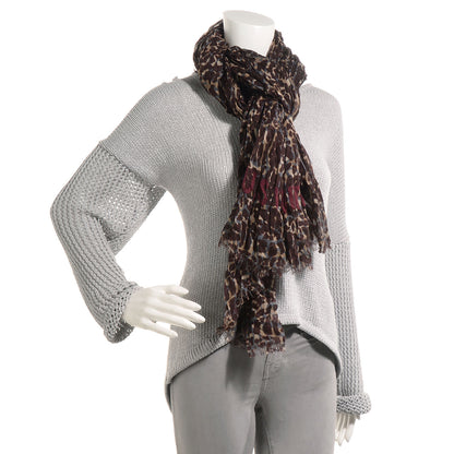 Louis Vuitton Cashmere Silk Lezard Stole Burgundy 2 of 7