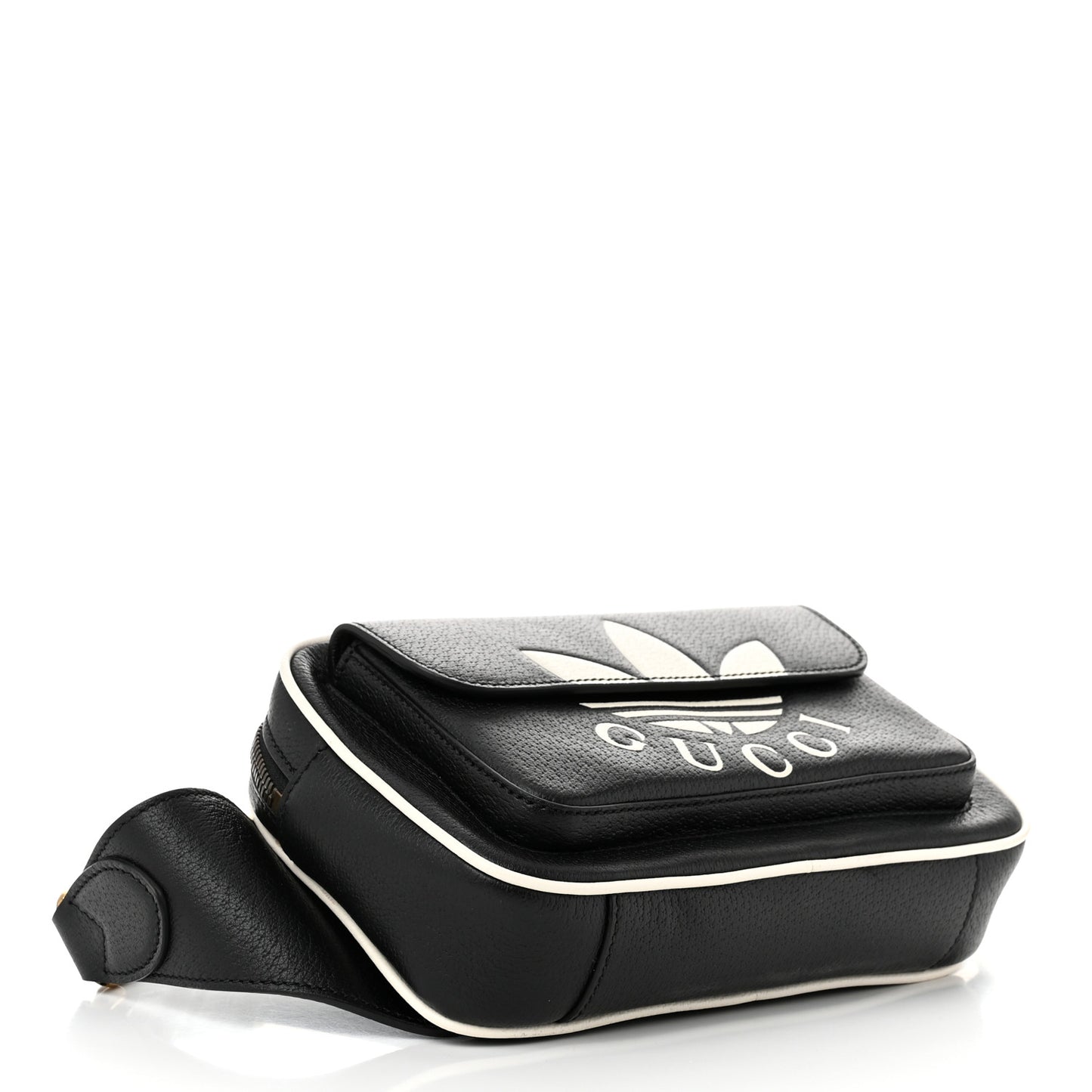 X ADIDAS Textured Dollar Calfskin Belt Bag Black
