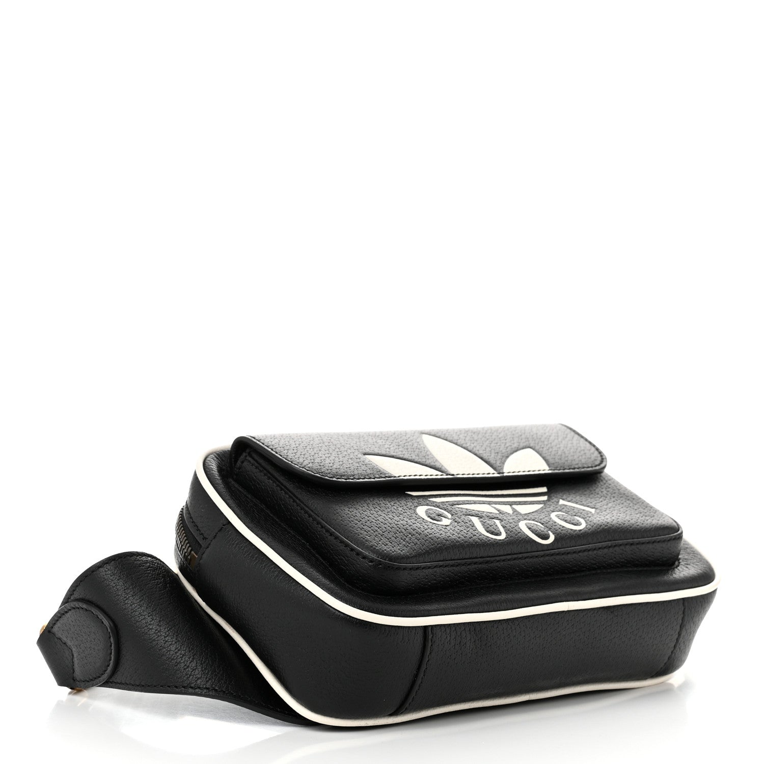 Gucci X ADIDAS Textured Dollar Calfskin Belt Bag Black 4 of 10
