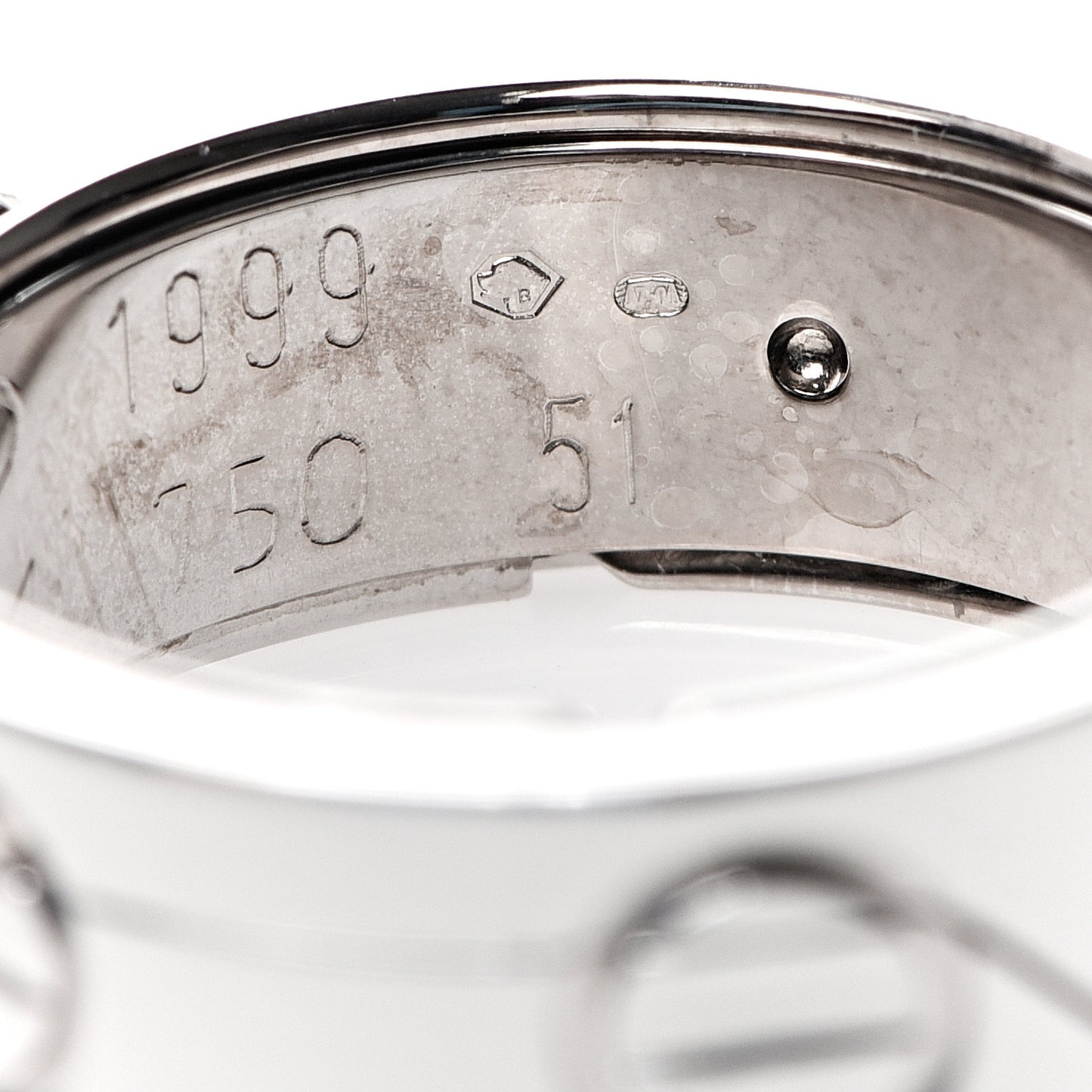 18K White Gold 7mm Astro LOVE Ring 51 5.75