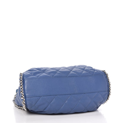Chanel Washed Lambskin Chain Around Hobo Blue 4 of 10