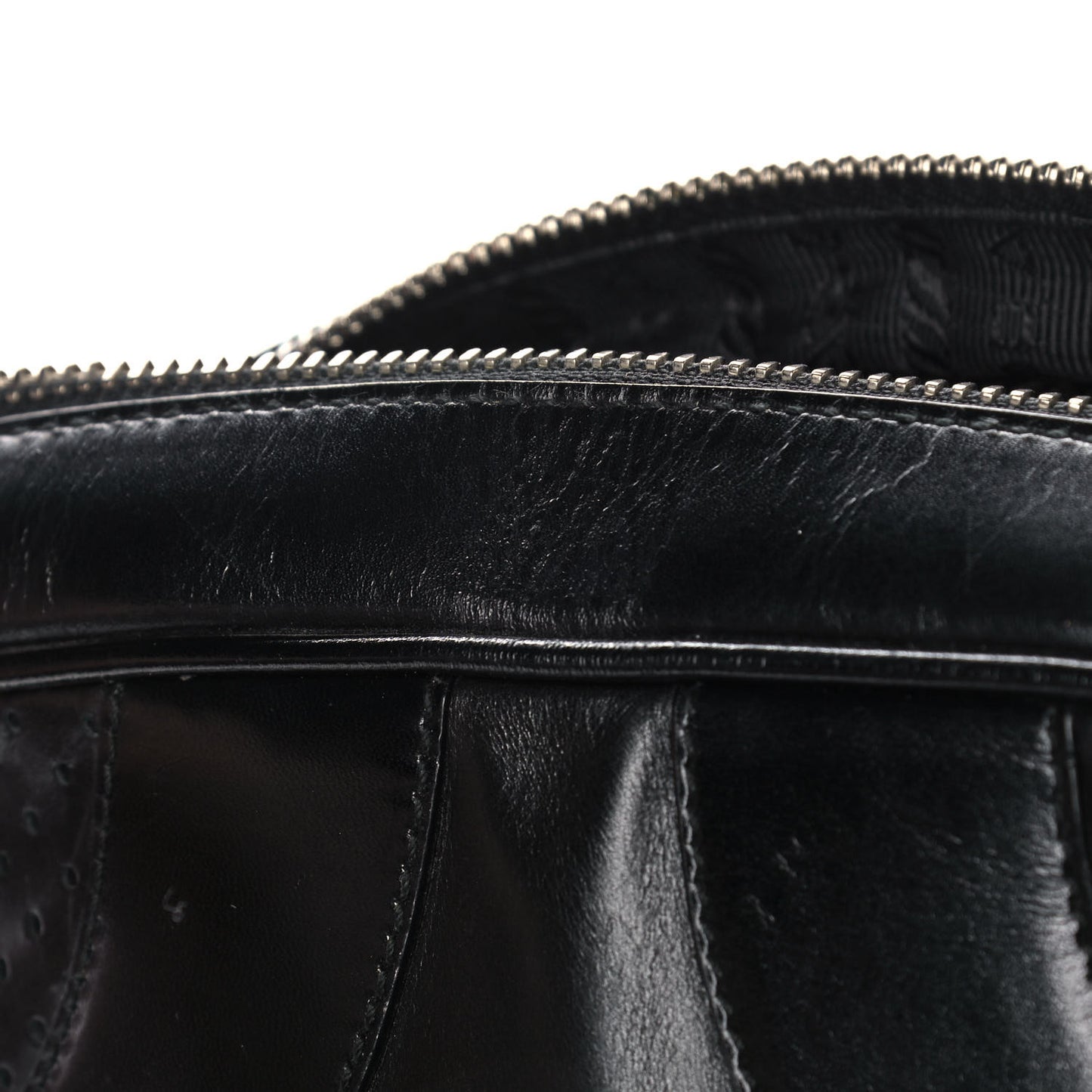 Vitello Drive Perforated Bowling Bag Black