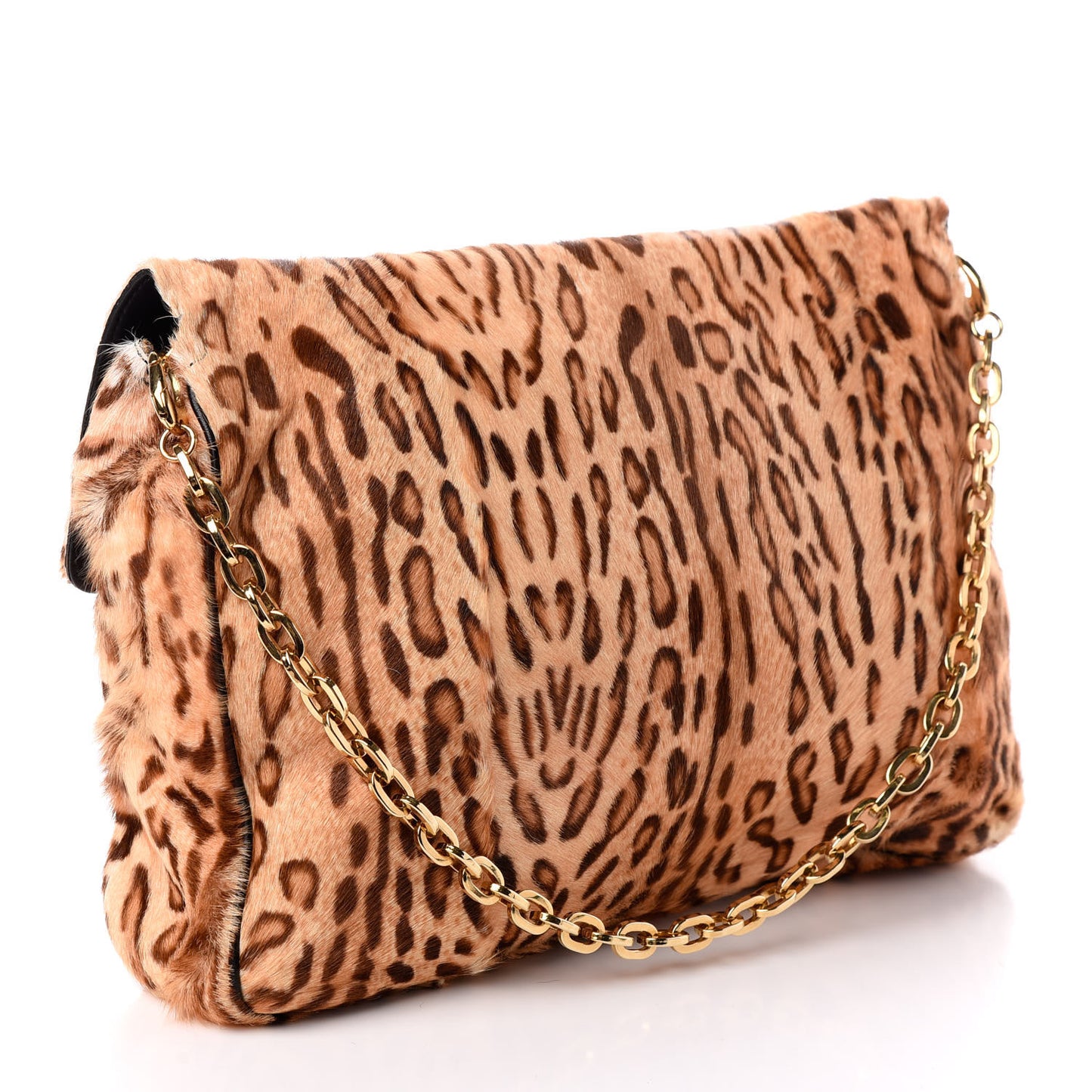 Pony Fur Wildcat Print Carolina Clutch Bag