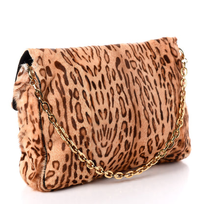 Jimmy Choo Pony Fur Wildcat Print Carolina Clutch Bag 3 of 9