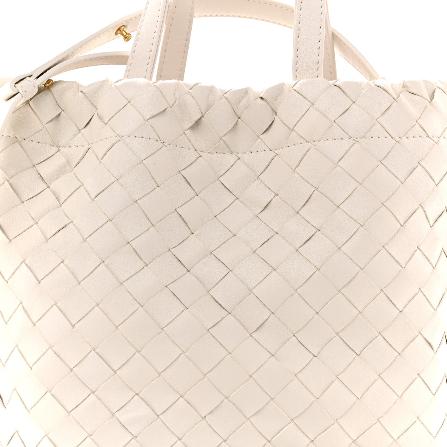 Bottega Veneta Calfskin Intrecciato Small Castello Bucket Bag White 8 of 12