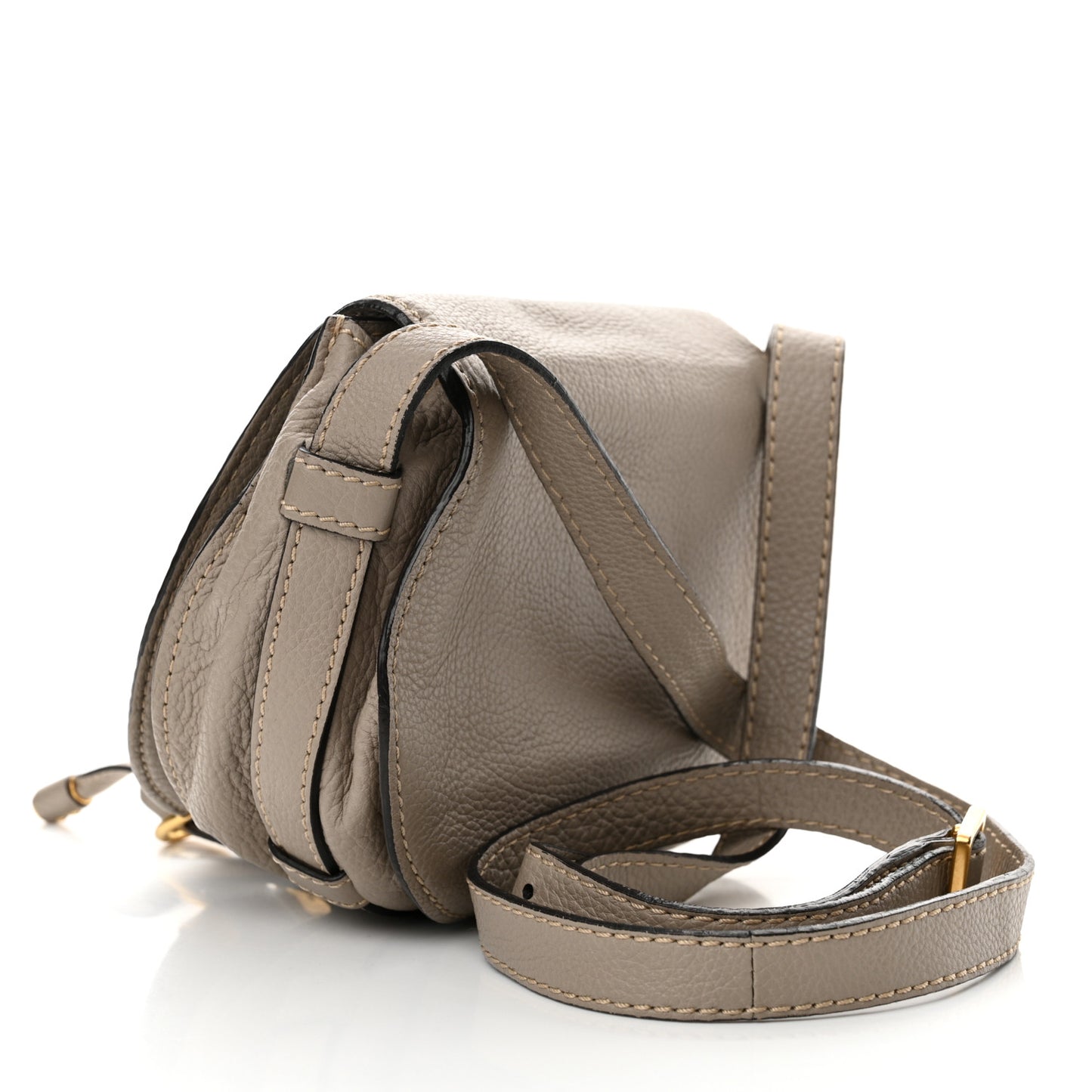 Calfskin Mini Marcie Round Crossbody Bag Pastel Grey